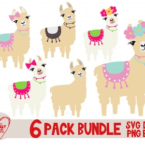 Lama SVG bundel, lama SVG, lama png, lama DXF, lama eps, lama clipart, lama cut-bestanden, kinderen, baby, silhouet, Cricut, sublimatie