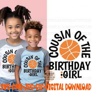 Basket-ball Svg Png Jpg Dxf cousine de la silhouette de la fille qui fête son anniversaire et fichier de coupe Cricut en téléchargement numérique