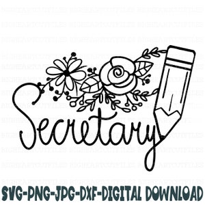 Secretária Svg, Png, Jpg, Dxf, Arquivo de Corte de Secretária, Arquivo de Corte de Silhueta, Arquivo de Corte Cricut, Sublimação