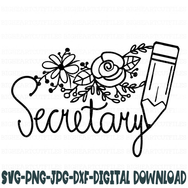 Secretary Svg, Png, Jpg, Dxf, Secretary Cut File, Silhouette Cut File, Cricut Cut File, Sublimation
