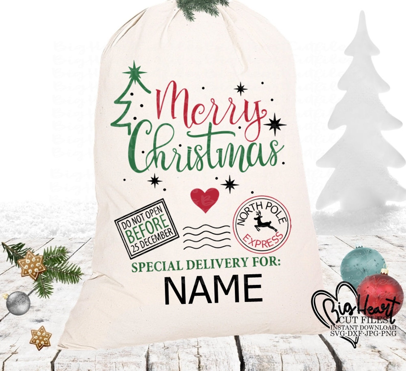 Merry Christmas Santa Sack Svg Png Jpg Dxf Santa Bag Svg Etsy UK