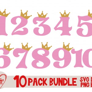 Verjaardag Svg bundel, verjaardag nummers Svg, Png Dxf, verjaardagsfeestje nummers Svg, nummers Svg bundel, verjaardagskoningin, silhouet, Cricut