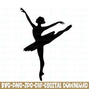 Ballerina Svg Png Jpg Dxf Ballet silhouet Svg Cut bestanden digitale download