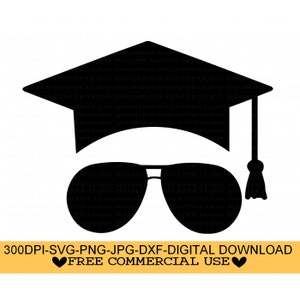 Graduierung SVG, Png, Jpg, Dxf, Graduierung Kappe Mit Sonnenbrille, Graduierte SVG, Graduate Cut Files, Quadratische Akademische Cap svg, Diploma svg