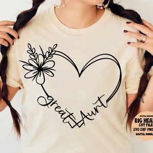 Oudtante Hart Svg, Png, Jpg, Dxf, Tante Svg, Oudtante Cut Bestand, Hart Svg, Silhouet Cut bestand, Cricut Cut Bestand, Sublimatie