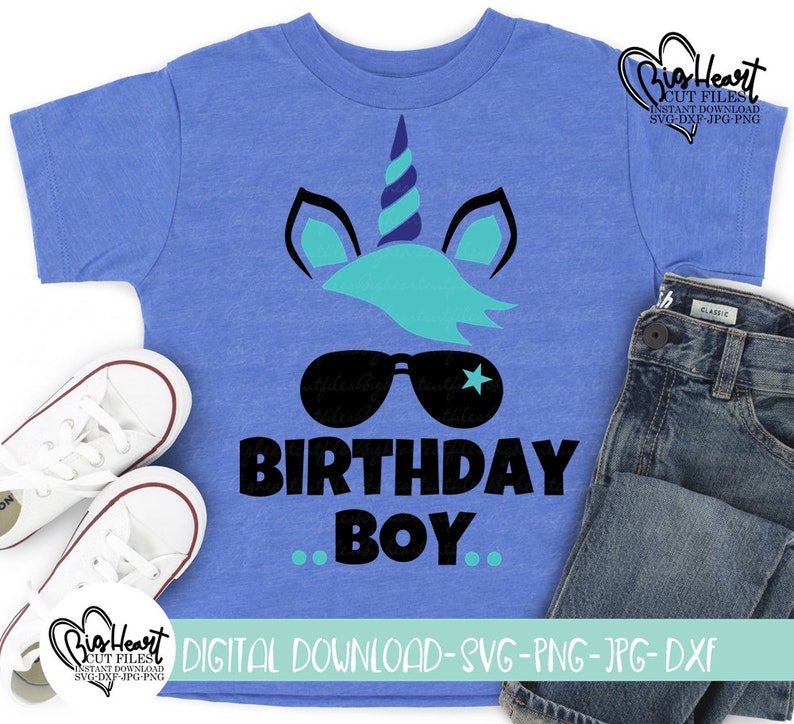 Download Unicorn Birthday Boy Svg Png Jpg Dxf Boy Unicorn Svg | Etsy