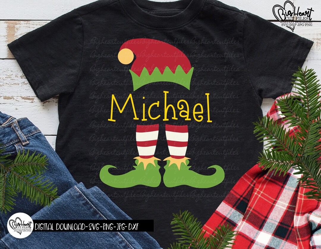 Elf Svg Png Jpg Dxf Elf Monogram Svg Elf Cut Files Elf - Etsy