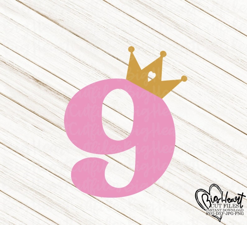 9th Birthday Girl Svgpngjpgdxf9th Svg Birthday Princess | Etsy