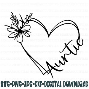 Tante Herz Amulette, Png, Jpg, Dxf, Auntie Cut-Datei, Instant Download, Silhouette Cut-Datei, Cricut Cut-Datei, Sublimation