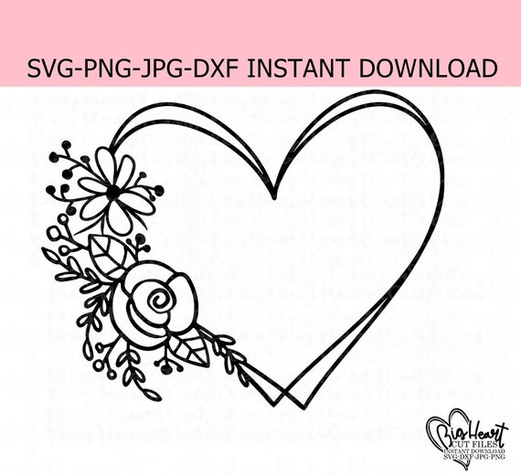 Rose Flower And Leaves, Monogram Frame Free Svg File - SVG Heart