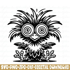 Verrückte Huhn-Svg Png Jpg Dxf Silhouette und Cricut Schnitt Dateien Sofort-Download