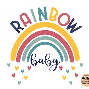 Rainbow Baby Svg, Png, Jpg, Dxf, Rainbow With Heart, Rainbow Baby Cut File, Rainbow Svg File, Silhouette Cut file, Cricut Cut File