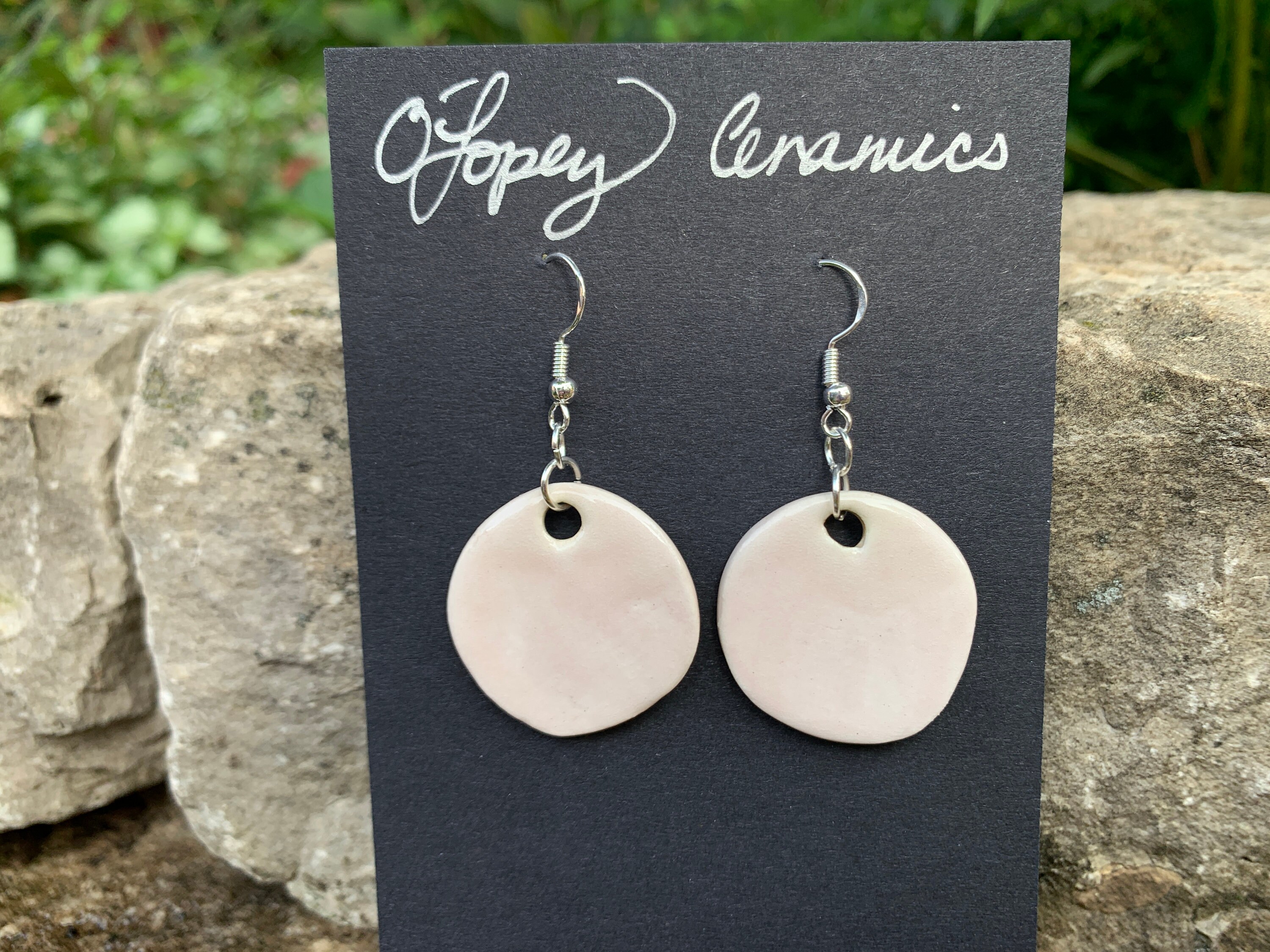 Handmade Ceramic Earrings with Floral Details Etsy