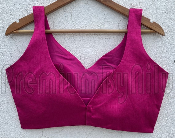 Sweetheart Hot Pink Silk Sleeveless Readymade Saree Blouse