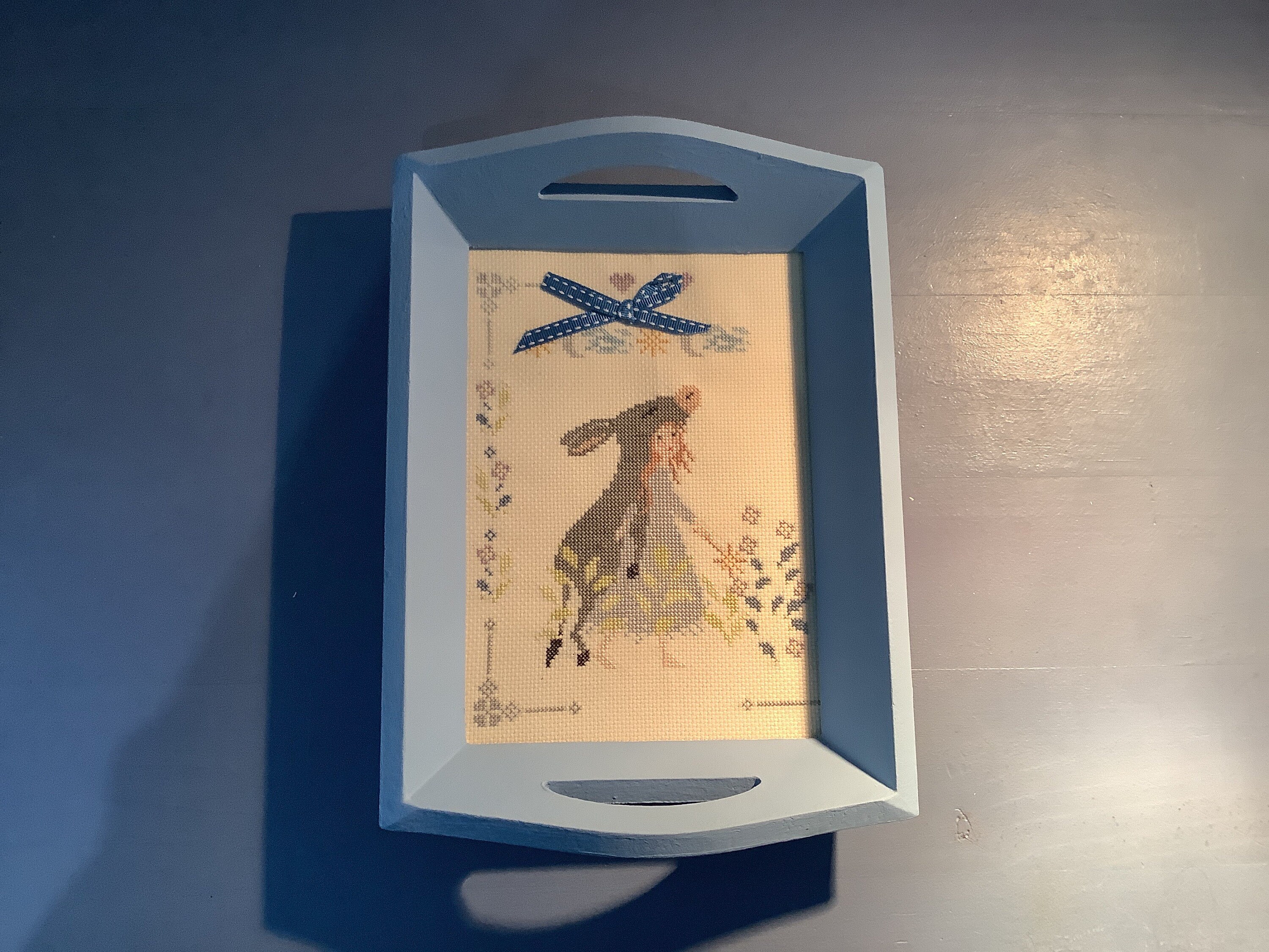 Broderie Point de Croix -Vide Poche Décoratif-