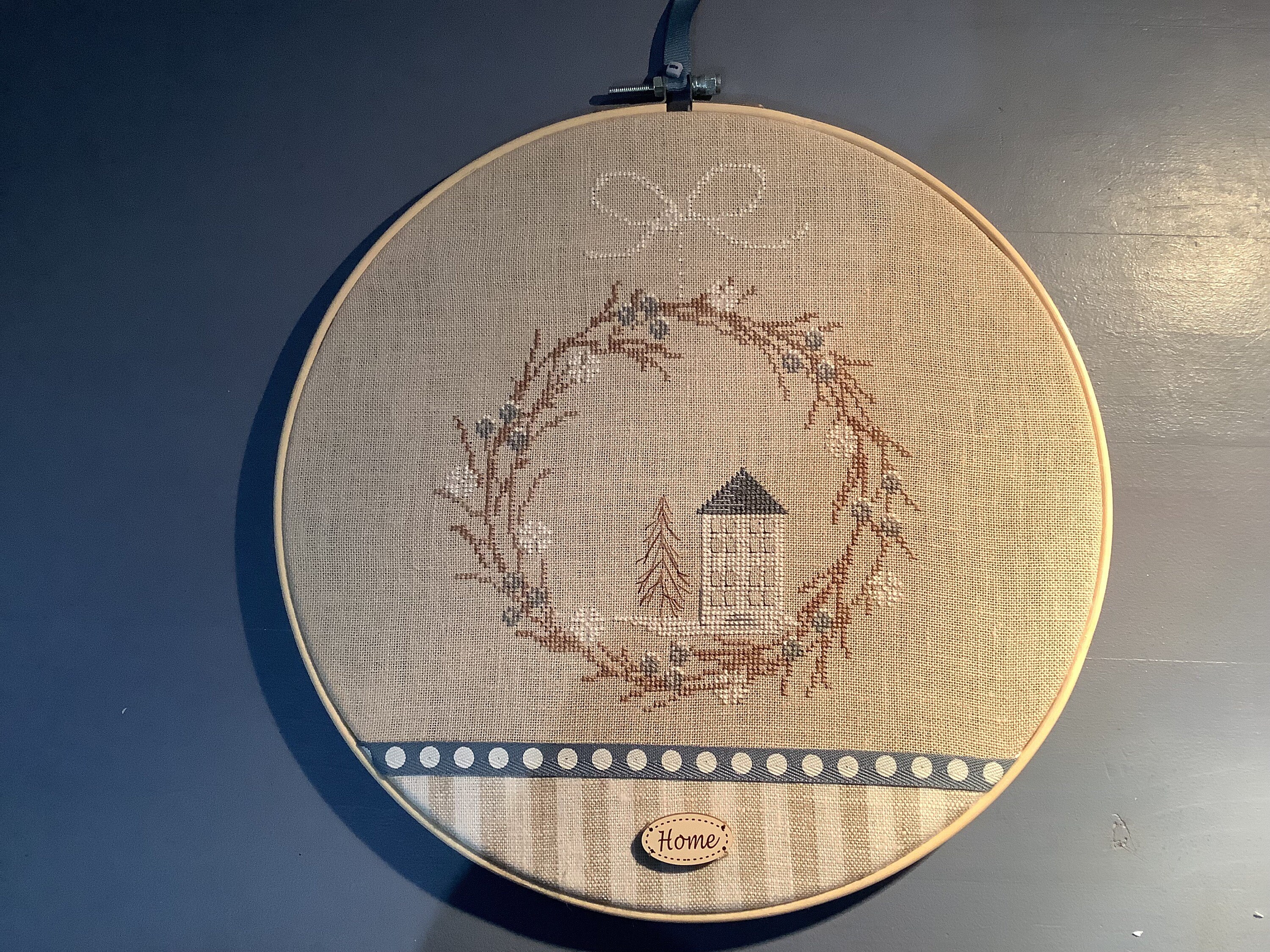 Tambour Brodé Main/Winter /Home/Cercle à Broder