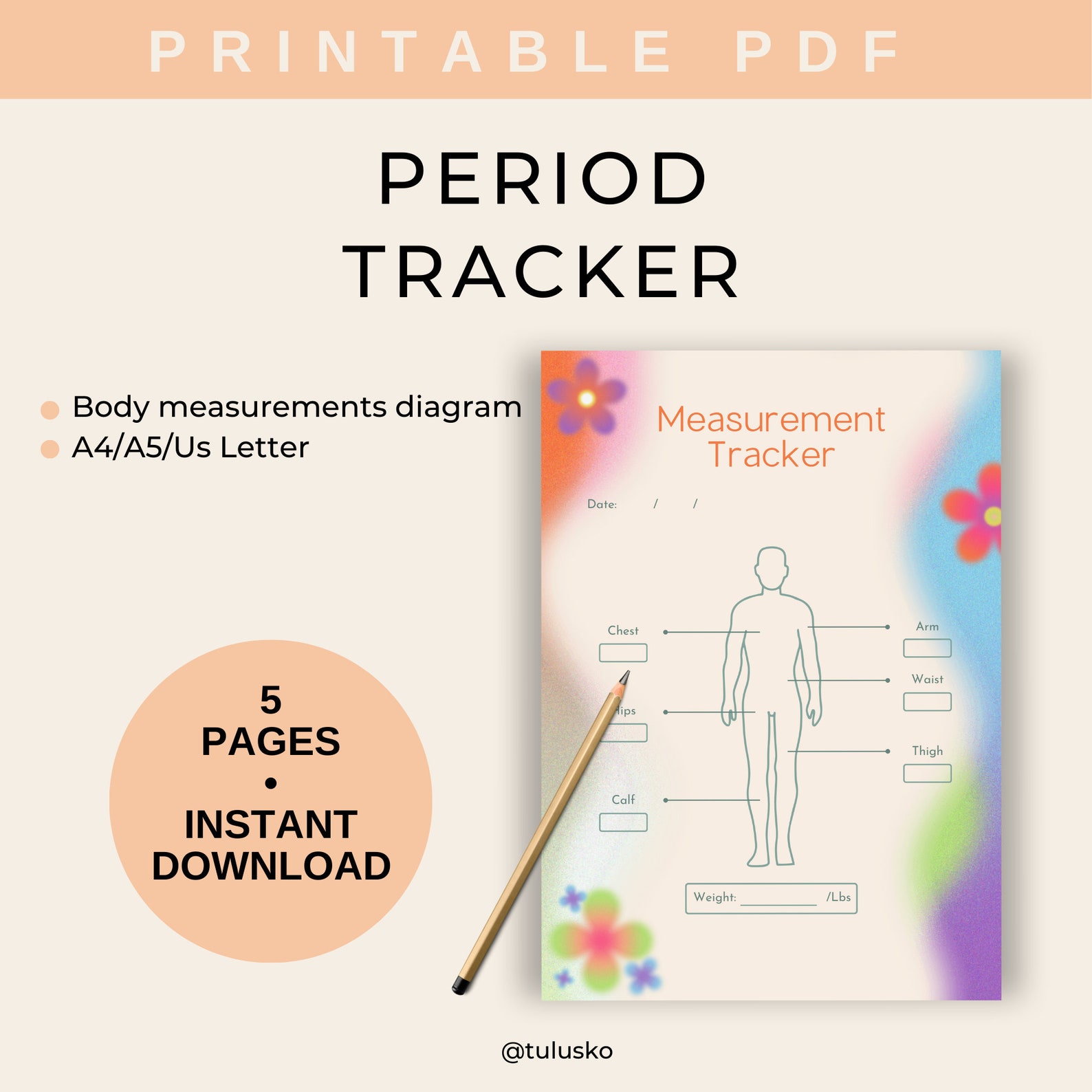 Fitness Planner Printable Body Measurement Planner Bundle - Etsy