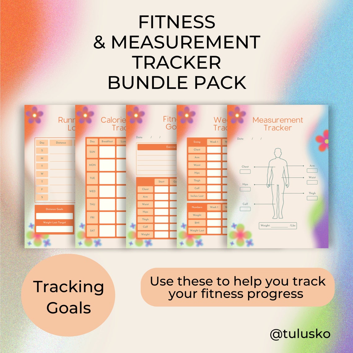 Fitness Planner Printable Body Measurement Planner Bundle - Etsy