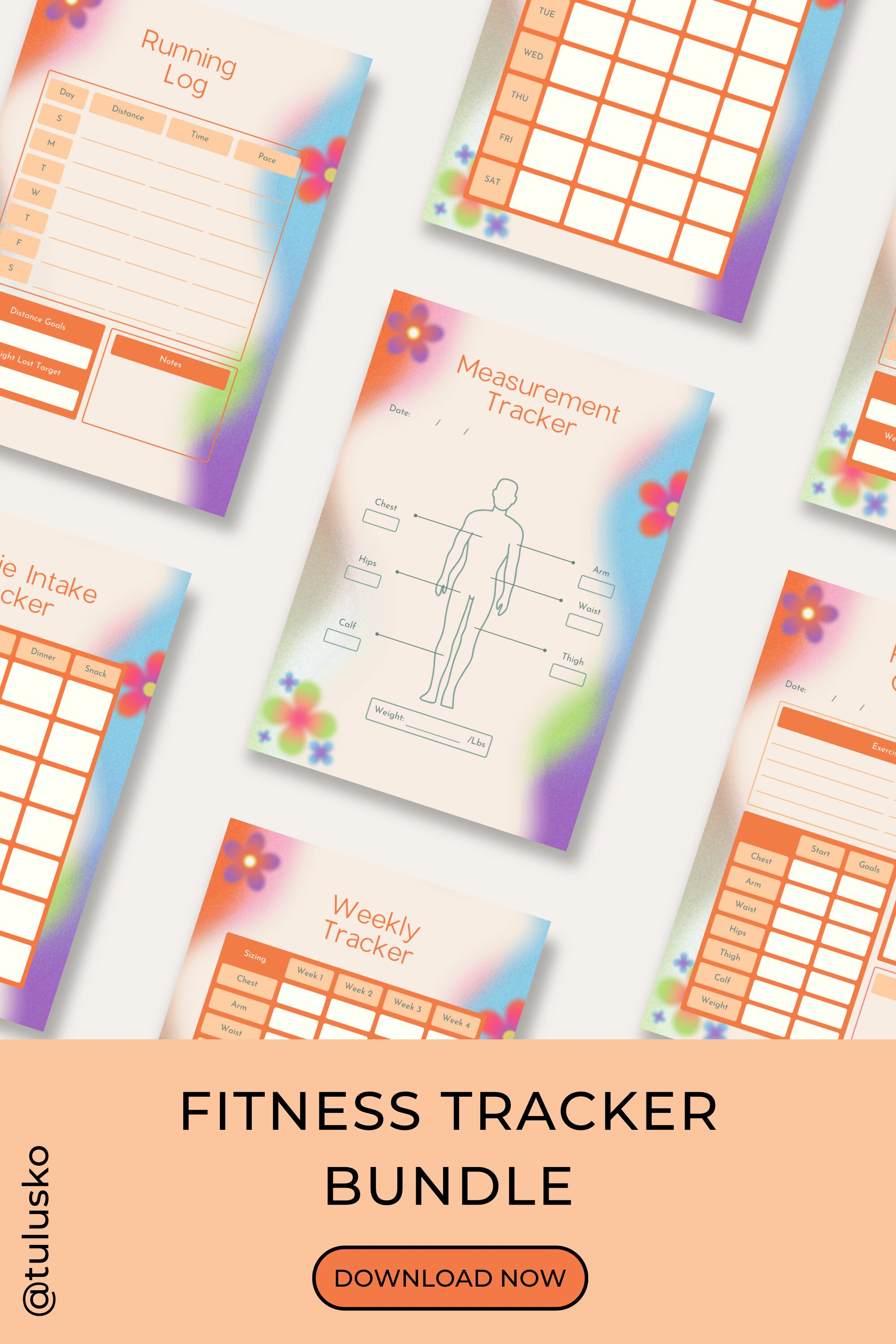 Fitness Planner Printable Body Measurement Planner Bundle - Etsy