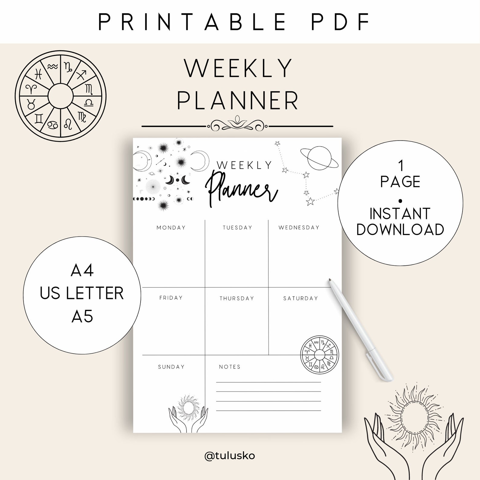 Astrology Monthly Planner