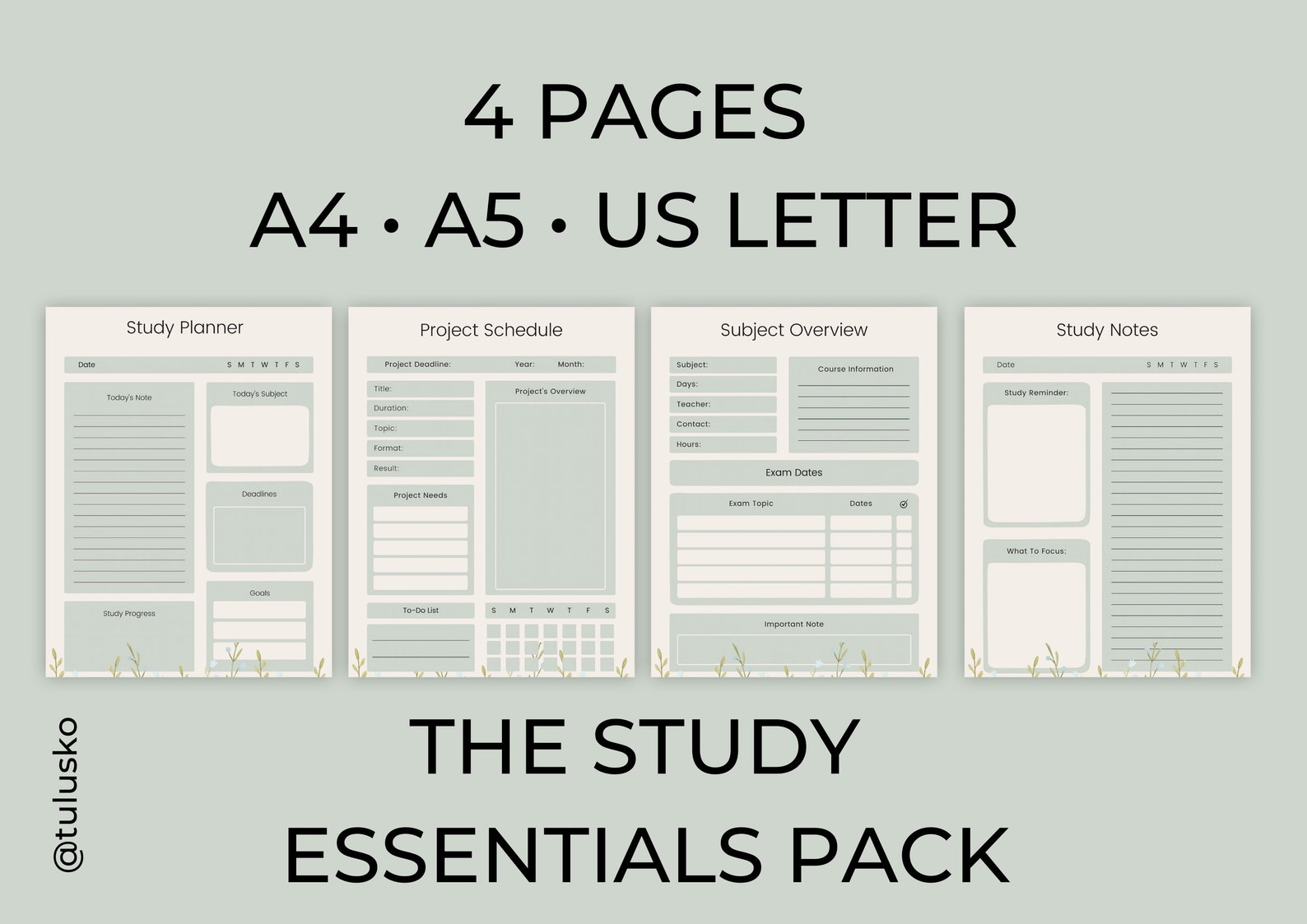 Printable Student Planner Bundle Study Planner Printable - Etsy