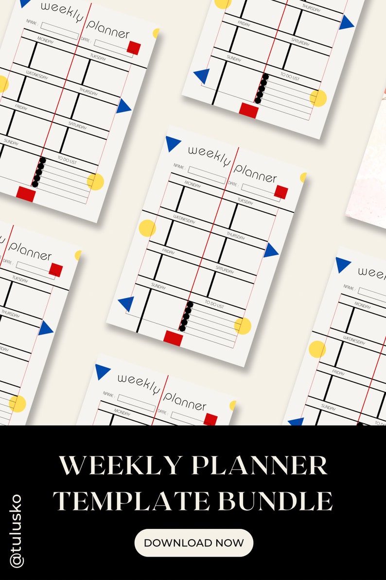 Bauhaus Weekly Planner Planner for Designers Printable Etsy