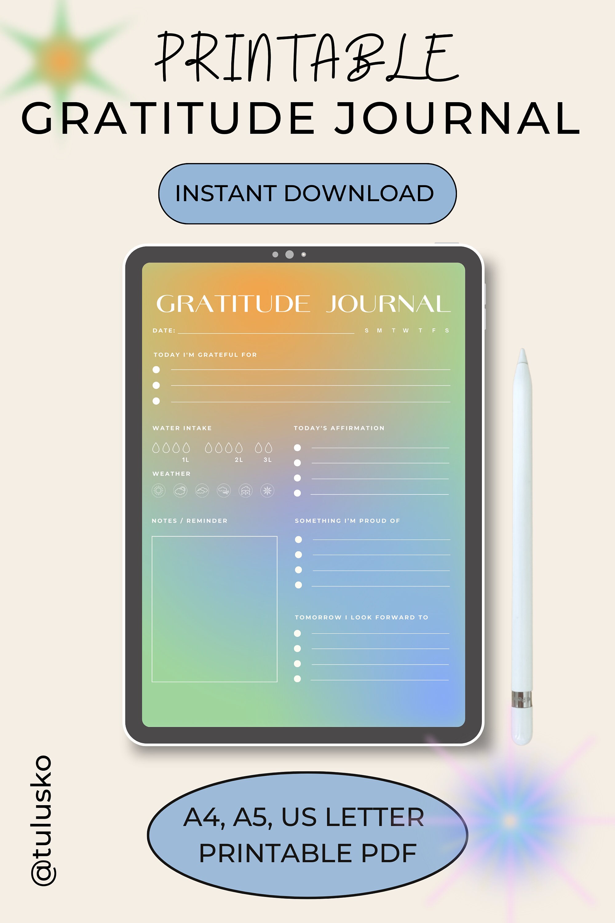 Gratitude Journal Manifestation Planner Printable Daily - Etsy