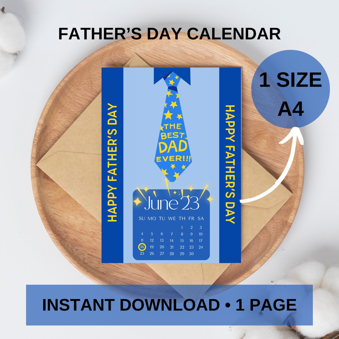 Father's Day Calendar Printable Journal Notebook Paper Etsy
