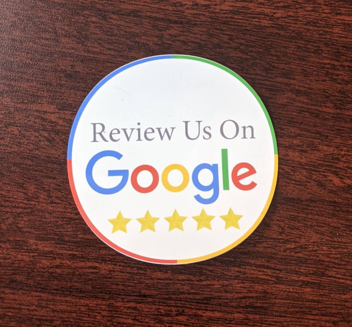 Review Us on Google Round Sticker Great for Small Businesses - Etsy