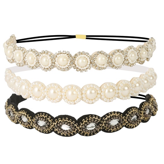 Pearl Hairband Beaded Women s Hairband Rhinestone Headband elastic Fashion Accessories Women s Hair Band Sports Hair Band Etsy Ireland