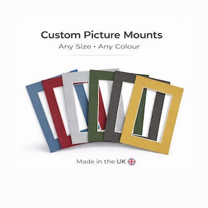 Custom Picture Mount – Made to Measure Photo Frame Mounts, Acid-Free 1.4mm Mat Board, Any Size & Colour, Bevel Cut Frame Insert