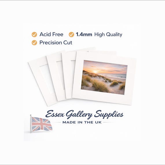 Soft White Photo Mounts – Multiple Sizes Available, Acid-Free Picture Mount Board for Frames