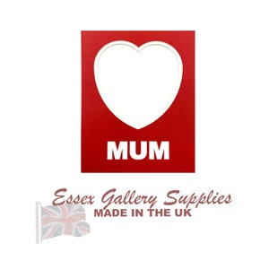 Mum/Dad/Nan Heart Double Photo and Picture Mount 10x8 - Various colours available | Mother's Day | Father's Day