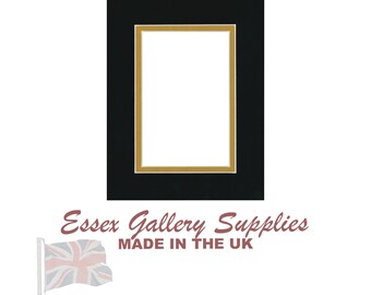 Black & Gold Double Picture Mount - Acid-Free