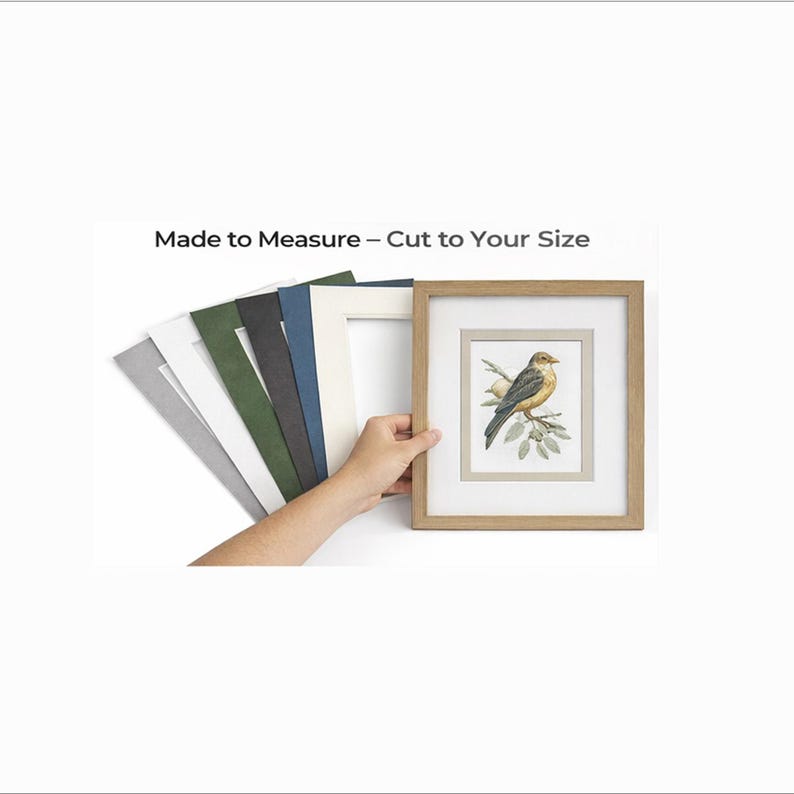 Custom Picture Mount – Made to Measure Photo Frame Mounts, Acid-Free 1.4mm Mat Board, Any Size & Colour, Bevel Cut Frame Insert image 4