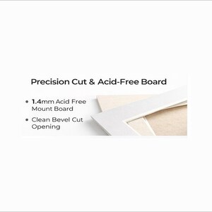 Soft White Photo Mounts – Multiple Sizes Available, Acid-Free Picture Mount Board for Frames image 3