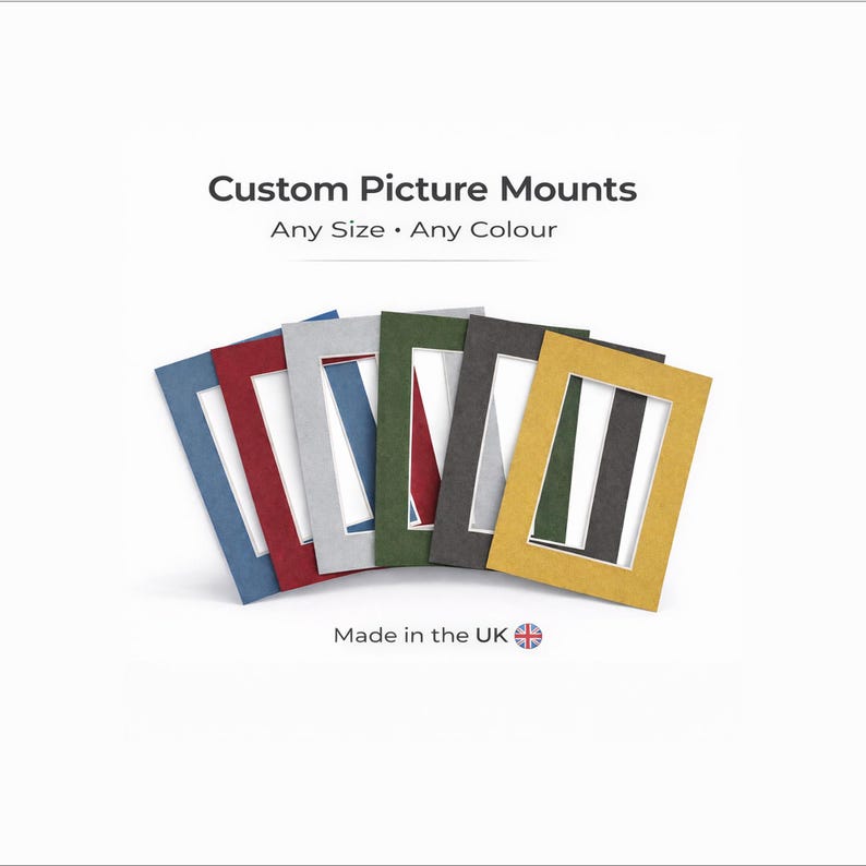 Custom Picture Mount – Made to Measure Photo Frame Mounts, Acid-Free 1.4mm Mat Board, Any Size & Colour, Bevel Cut Frame Insert image 1