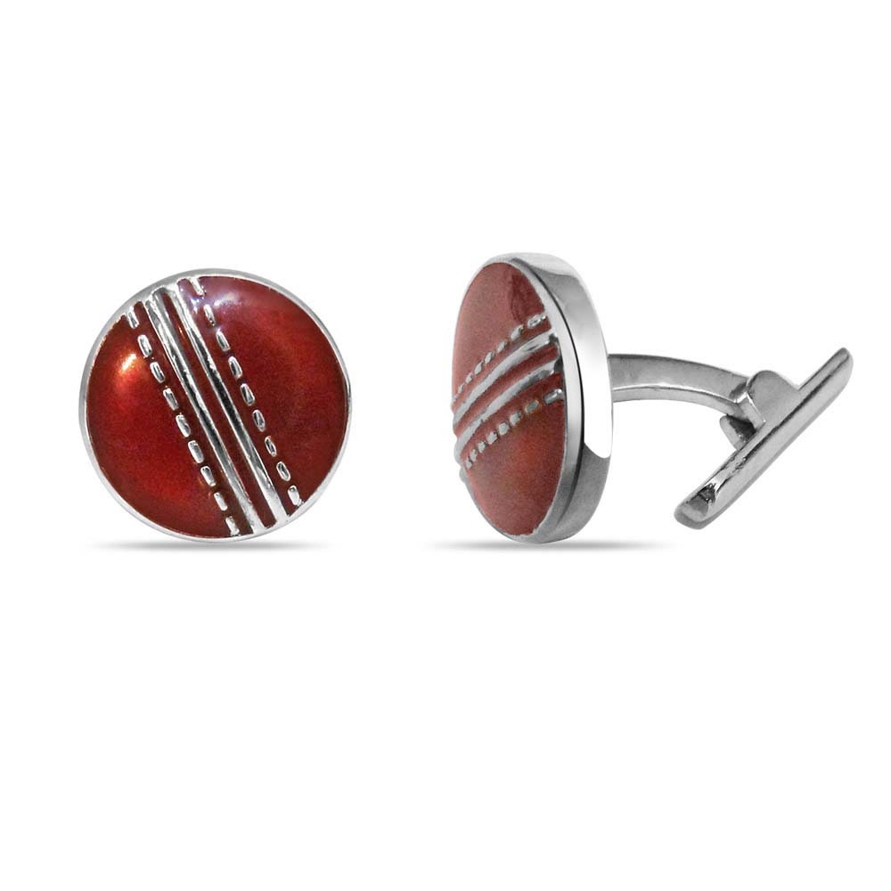 Season Cricket Ball Cufflinks in Enamel & 925 Silver Sterling | Etsy