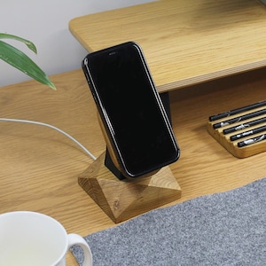 Wooden MagSafe Stand | Docking Station for iPhone 12,13,14,15 | Wooden Desk Accessories | Wood MagSafe Charger | Gift for Him