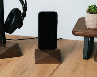 Wooden Charging Station for Android | Docking Station for Samsung-Huawei-Google | Charging Dock for IPhone | Desk Office Accessories