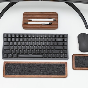 Ergonomic Wooden Wrist Rest for Keyboard | Comfortable Support Felt Pad | Custom Wrist Pad | Home Office Desk Accessories | Gift for Her