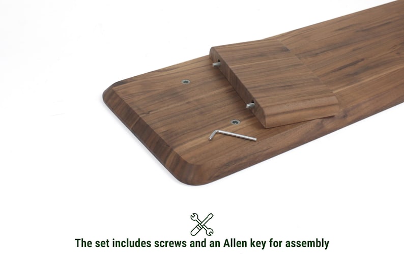 Dual Wooden Desk Shelf | Solid Wood Monitor Stand | Desk Organizer | Ergonomic Office Storage | Large Display Stand | Gift for Him