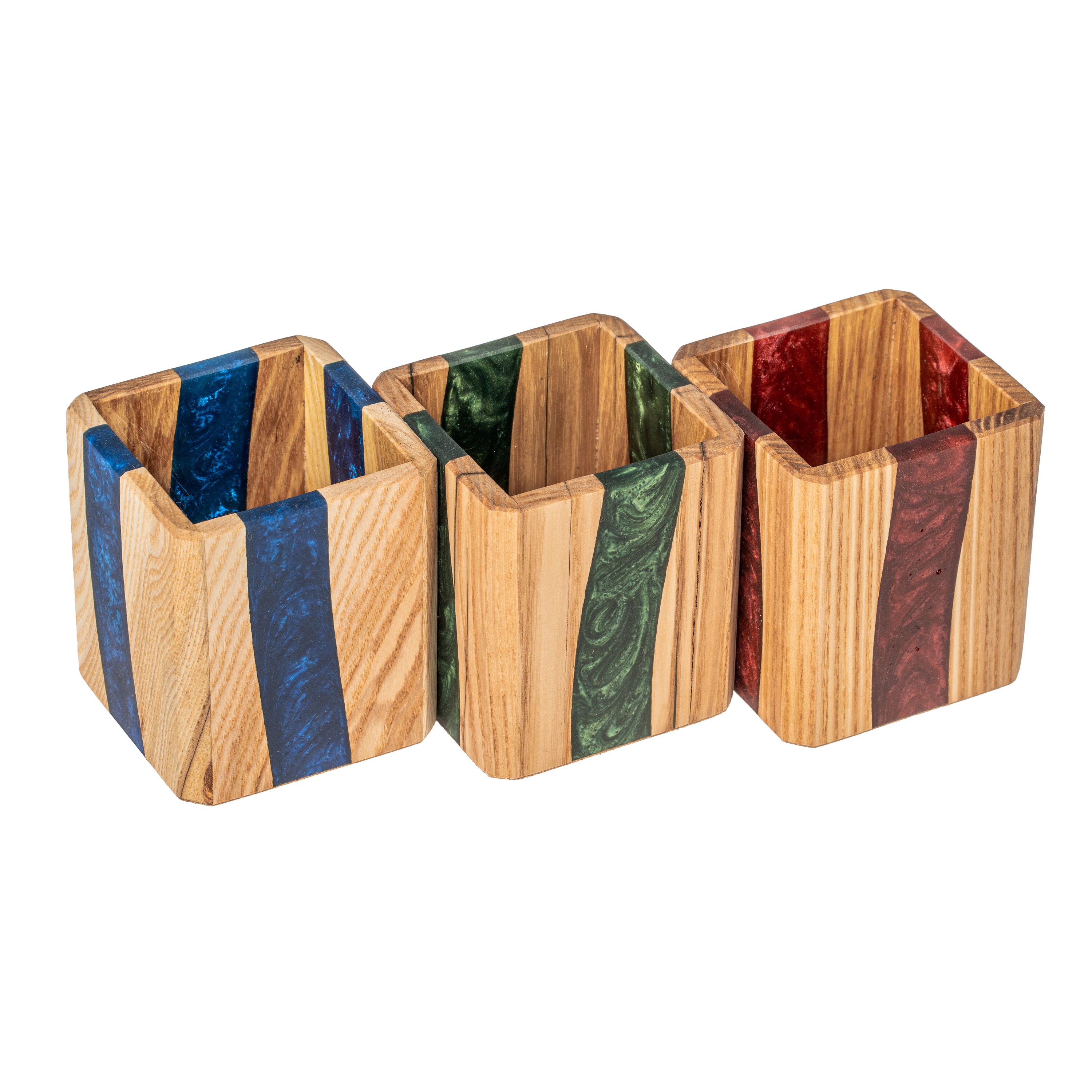 Wooden Planter With Epoxy Resin Flower Pot Made of Wood Etsy