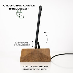 Wooden Dual Docking Station | Double IPhone Charging Station | Wood Phone Desk Organizer | Dual Slot Android Charger | Family Charging Stand