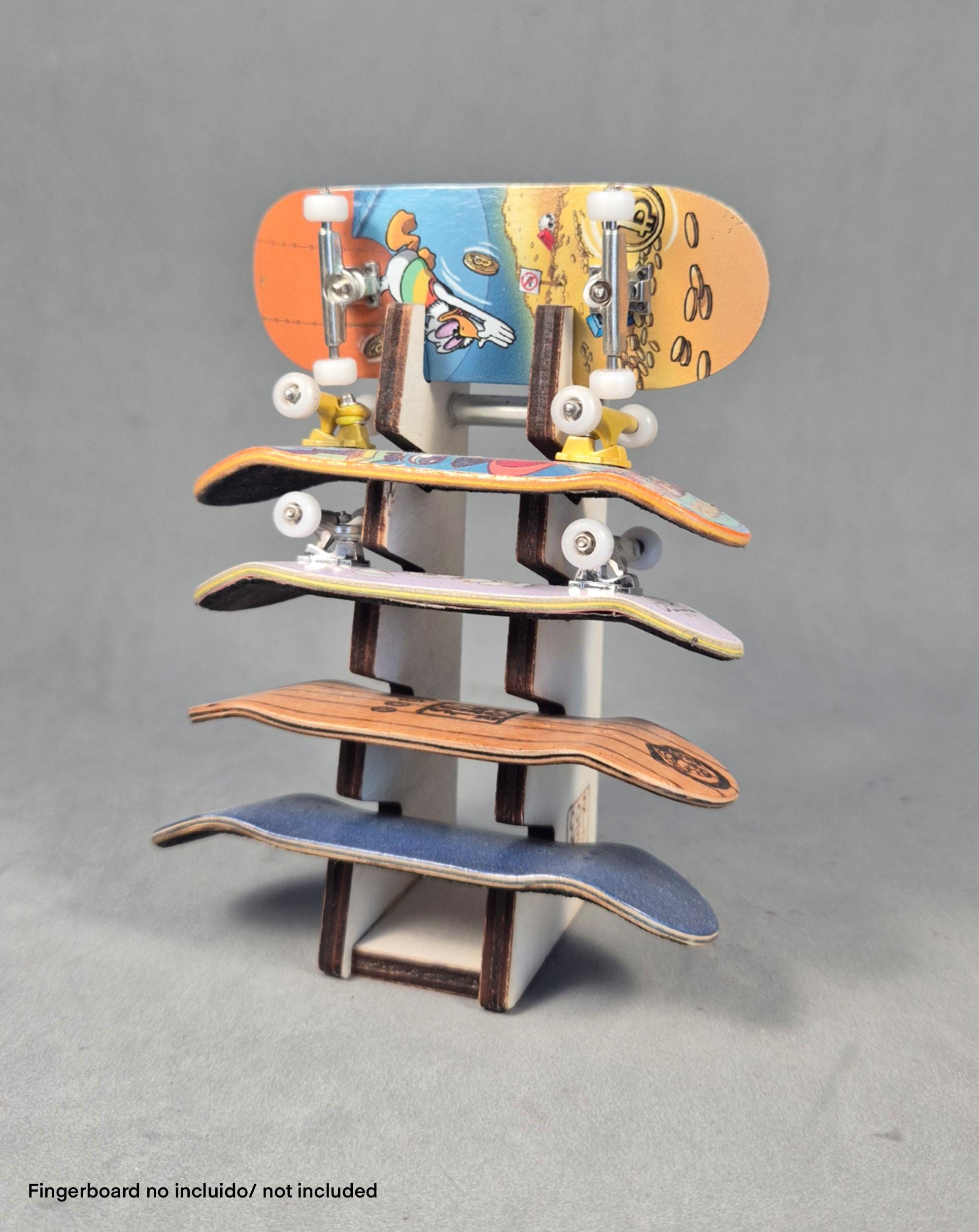 HEMOTON Support Présentoir En Bois Pour Finger Skateboard – Rangement Mural Ou Sol Pour 1/6 Mini Planches