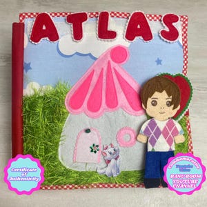 Camping themed quiet book Forest Animals and waterfall, Personalized play mat Portable game Montessori Activity soft Book Pre-School toy