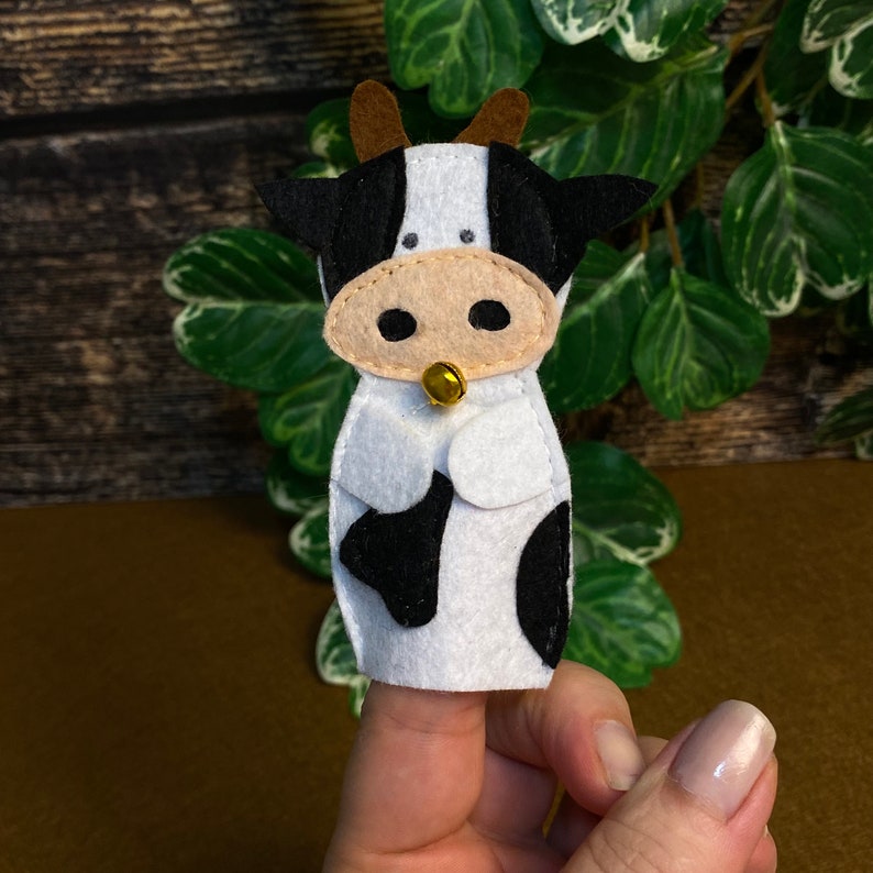 Felt Farm Animal Finger Puppet Set Handmade Montessori Toy Etsy