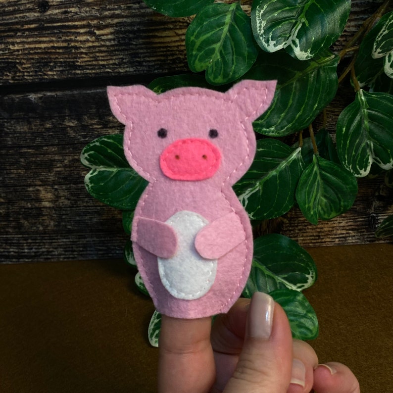 Felt Farm Animal Finger Puppet Set Handmade Montessori Toy Etsy
