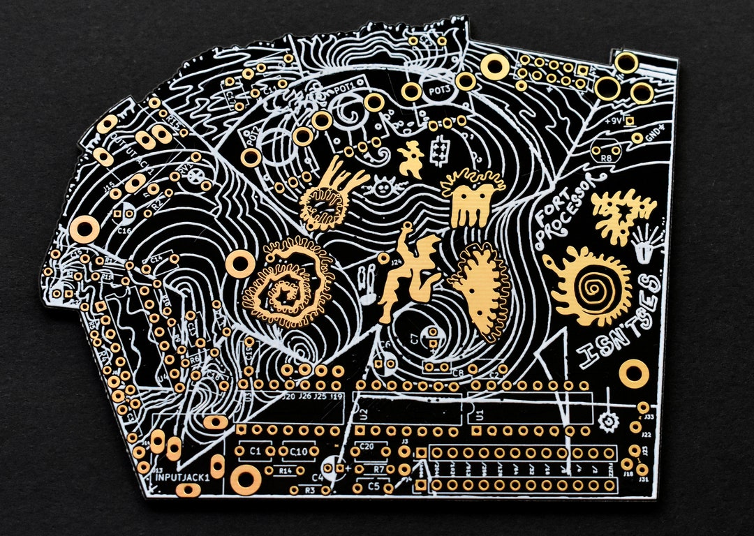 Fort Processor PCB, Deluxe Black & Gold Version - PCB Only - DIY