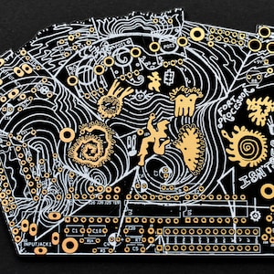 Fort Processor PCB, Deluxe Black & Gold version - PCB Only - DIY Noise Synth